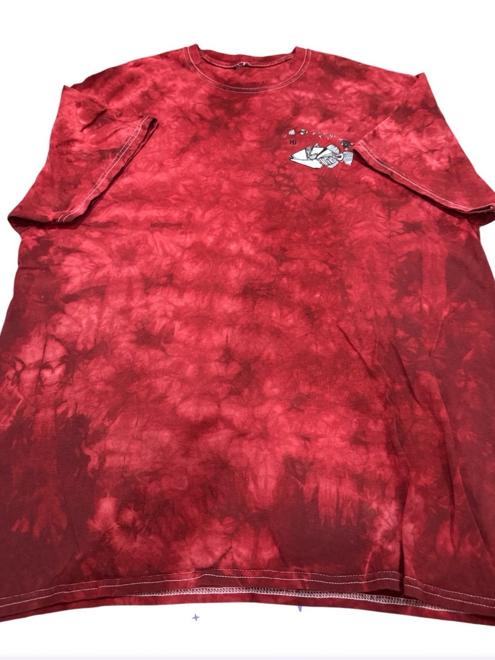 Red tie-dye t-shirt Humuhumunukunukuapua'a fish Men’s size XL